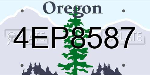4EP8587 Oregon License Plate