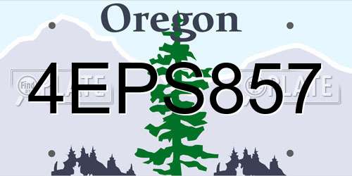 4EPS857 Oregon License Plate