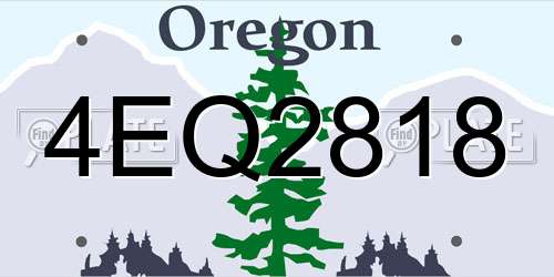 4EQ2818 Oregon License Plate