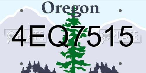 4EQ7515 Oregon License Plate