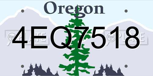 4EQ7518 Oregon License Plate