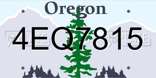 4EQ7815 Oregon License Plate