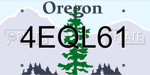 4EQL61 Oregon License Plate