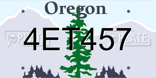 4ET457 Oregon License Plate
