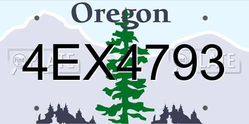 4EX4793 Oregon License Plate