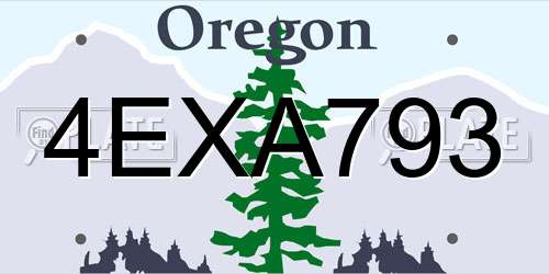 4EXA793 Oregon License Plate