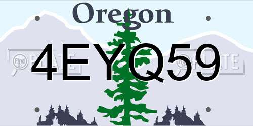 4EYQ59 Oregon License Plate
