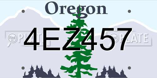 4EZ457 Oregon License Plate
