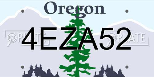 4EZA52 Oregon License Plate