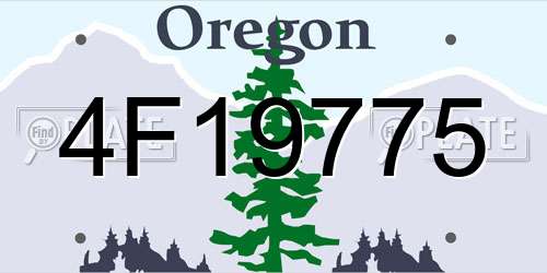 4F19775 Oregon License Plate