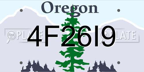 4F26I9 Oregon License Plate