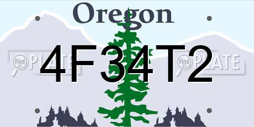 4F34T2 Oregon License Plate