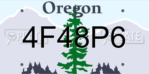4F48P6 Oregon License Plate