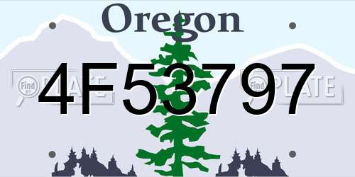 4F53797 Oregon License Plate