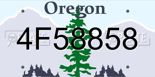 4F58858 Oregon License Plate
