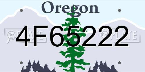 4F65222 Oregon License Plate