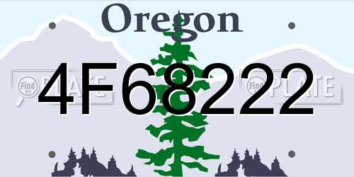 4F68222 Oregon License Plate