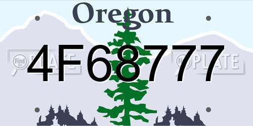 4F68777 Oregon License Plate
