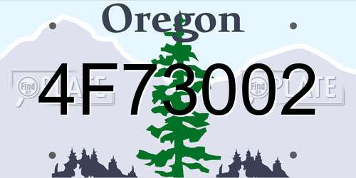 4F73002 Oregon License Plate