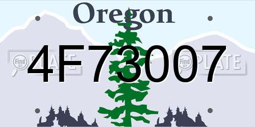 4F73007 Oregon License Plate