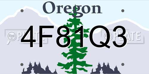4F81Q3 Oregon License Plate
