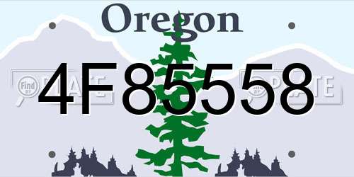 4F85558 Oregon License Plate
