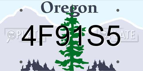 4F91S5 Oregon License Plate