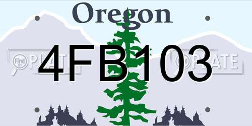 4FB103 Oregon License Plate