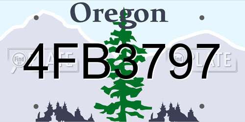 4FB3797 Oregon License Plate