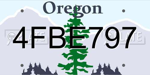 4FBE797 Oregon License Plate
