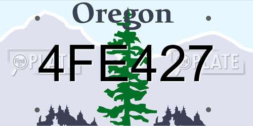 4FE427 Oregon License Plate