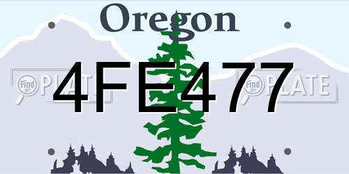 4FE477 Oregon License Plate
