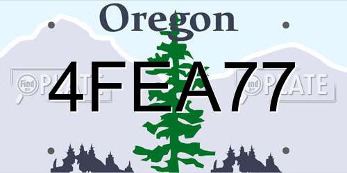 4FEA77 Oregon License Plate