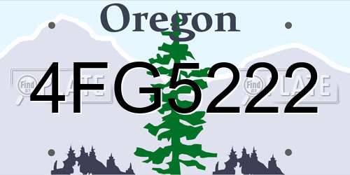 4FG5222 Oregon License Plate