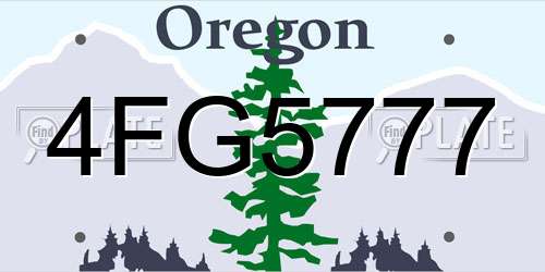 4FG5777 Oregon License Plate