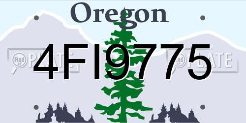4FI9775 Oregon License Plate