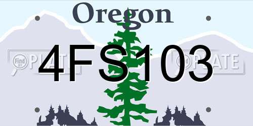 4FS103 Oregon License Plate