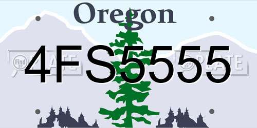 4FS5555 Oregon License Plate