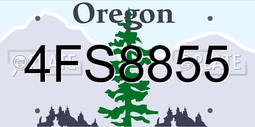 4FS8855 Oregon License Plate