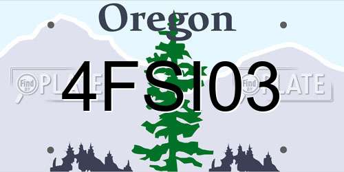 4FSI03 Oregon License Plate