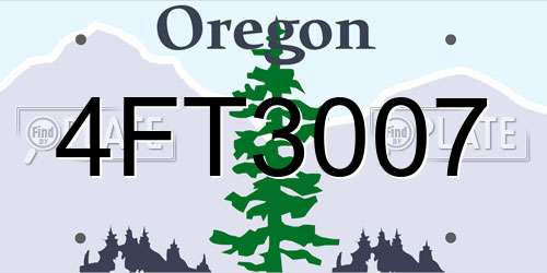 4FT3007 Oregon License Plate
