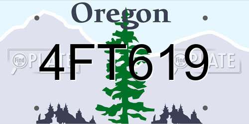 4FT619 Oregon License Plate