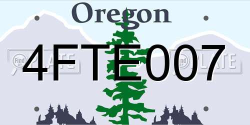 4FTE007 Oregon License Plate