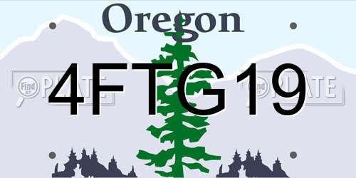 4FTG19 Oregon License Plate