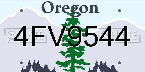 4FV9544 Oregon License Plate