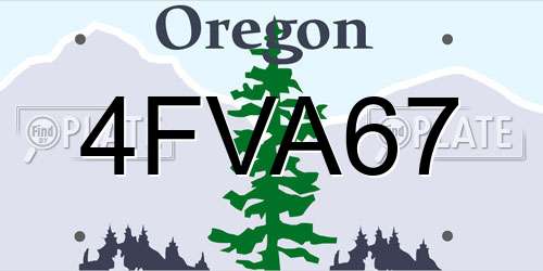 4FVA67 Oregon License Plate