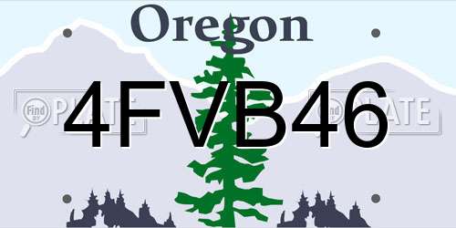 4FVB46 Oregon License Plate