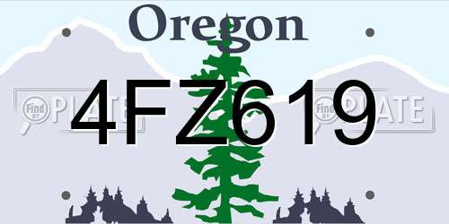 4FZ619 Oregon License Plate