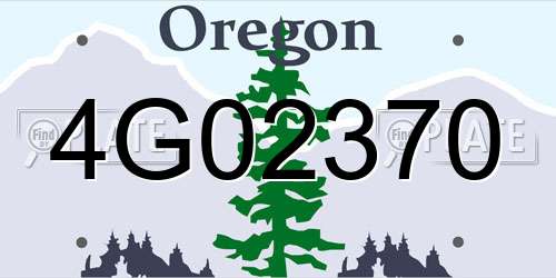 4G02370 Oregon License Plate