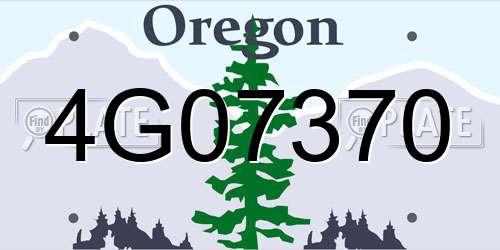 4G07370 Oregon License Plate
